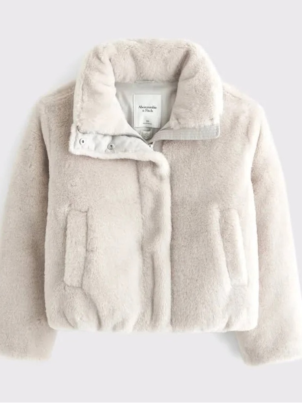 Abercrombie & Fitch Faux-Fur Jacket in Ash